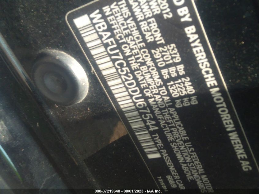 2013 BMW 535I XDRIVE - WBAFU7C52DDU67544