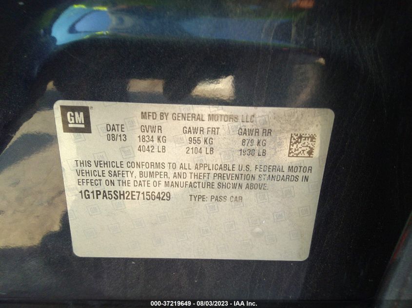 2014 CHEVROLET CRUZE LS - 1G1PA5SH2E7156429