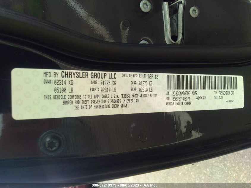 2013 CHRYSLER 300 - 2C3CCAAG6DH514978