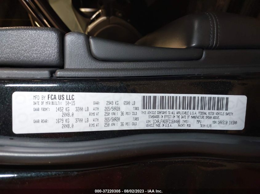2015 JEEP GRAND CHEROKEE ALTITUDE - 1C4RJFAG9FC164406