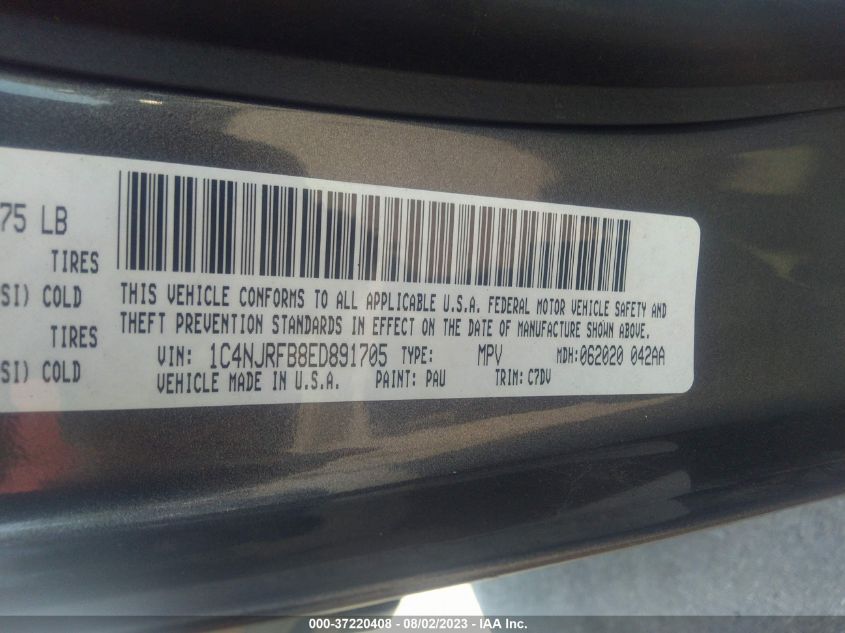 2014 JEEP PATRIOT LATITUDE - 1C4NJRFB8ED891705