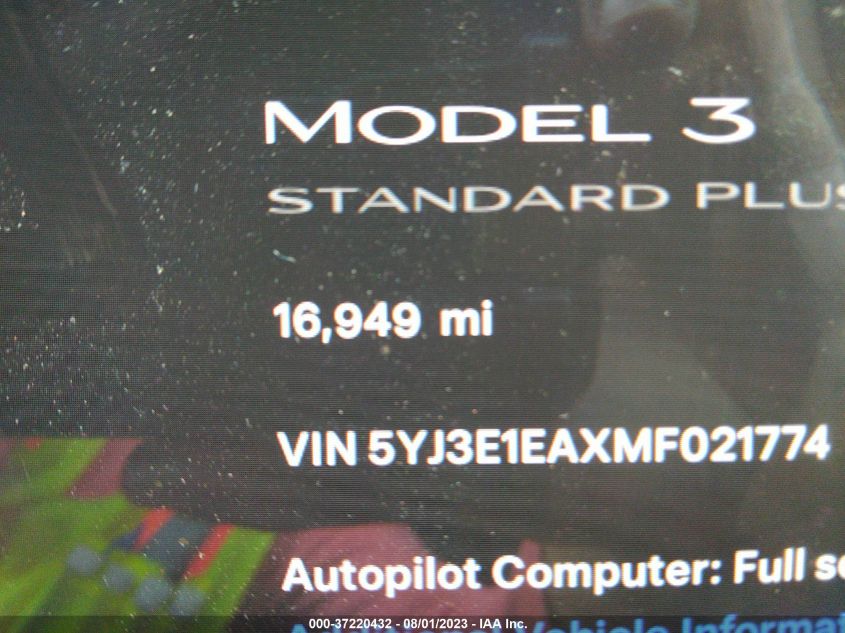 2021 TESLA MODEL 3 - 5YJ3E1EAXMF021774