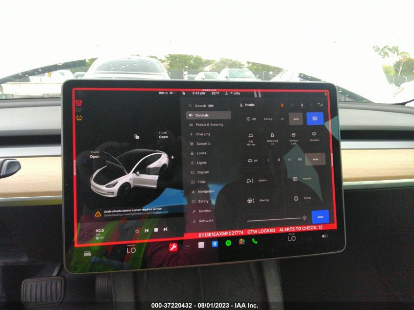 2021 TESLA MODEL 3 - 5YJ3E1EAXMF021774