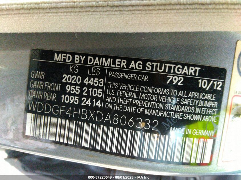 2013 MERCEDES-BENZ C-CLASS C 250 - WDDGF4HBXDA806332