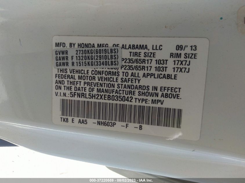 2014 HONDA ODYSSEY LX - 5FNRL5H2XEB035042
