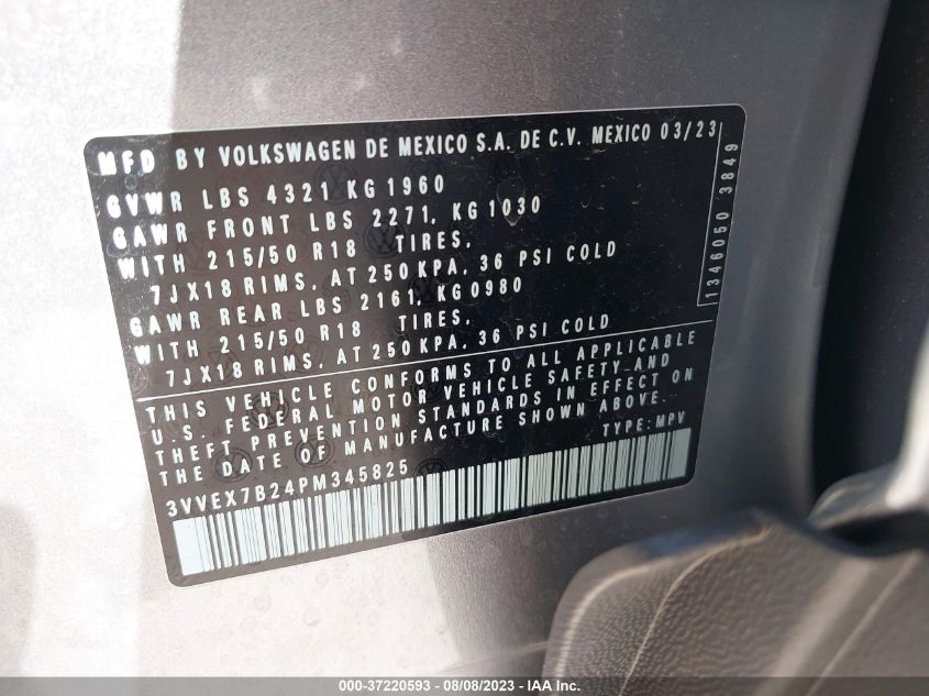 2023 VOLKSWAGEN TAOS SE - 3VVEX7B24PM345825