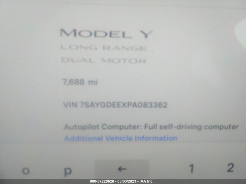 2023 TESLA MODEL Y - 7SAYGDEEXPA083362