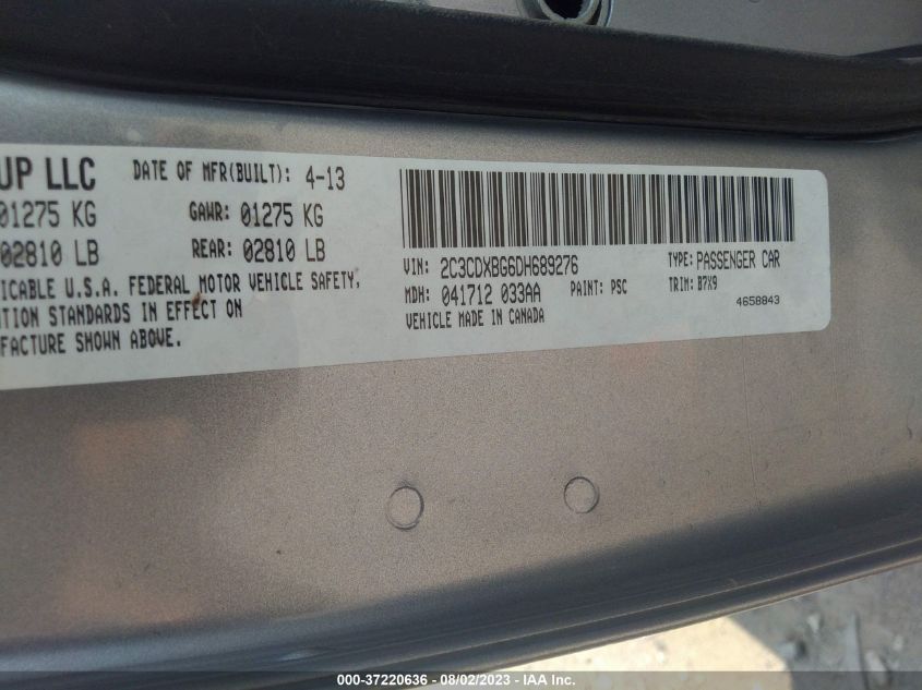 2013 DODGE CHARGER SE - 2C3CDXBG6DH689276