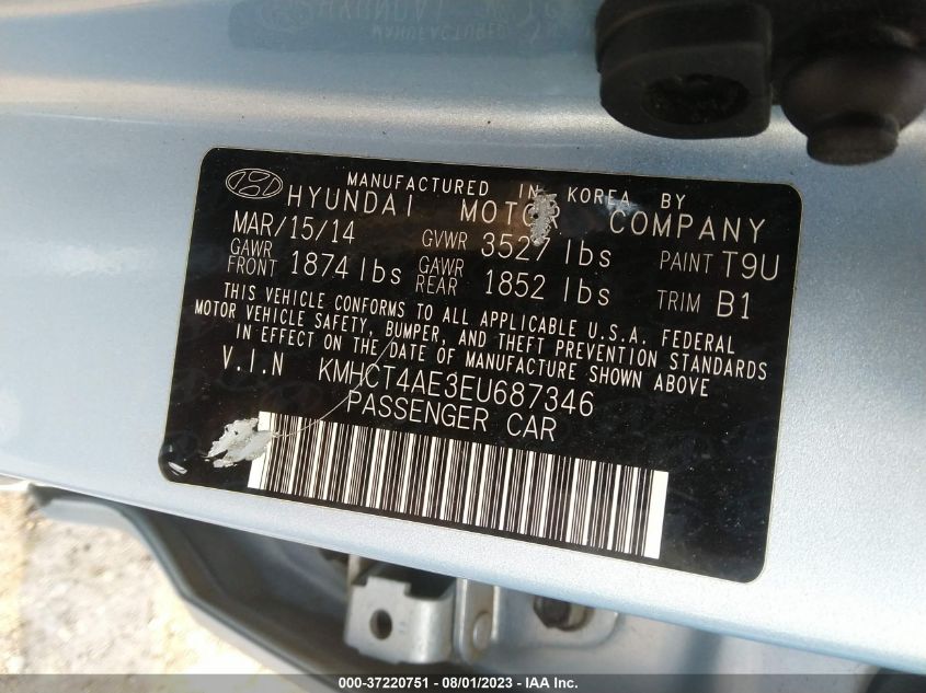 2014 HYUNDAI ACCENT GLS - KMHCT4AE3EU687346