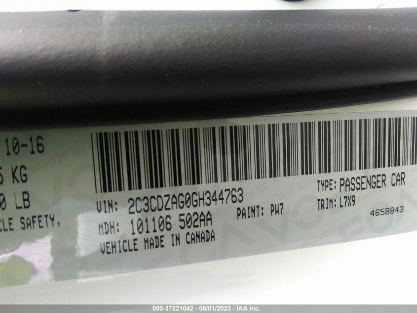 2016 DODGE CHALLENGER SXT - 2C3CDZAG0GH344763
