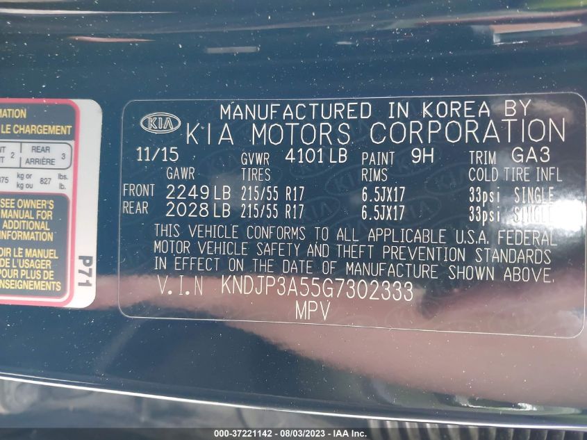 2016 KIA SOUL + - KNDJP3A55G7302333
