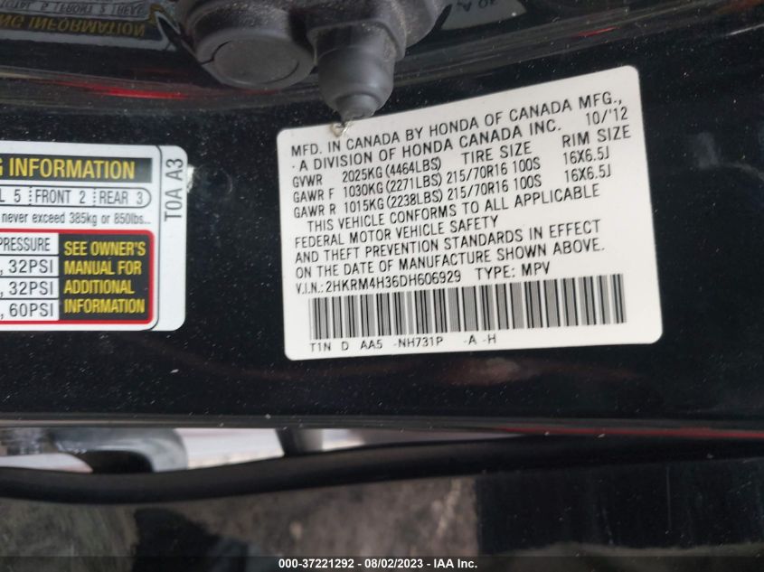 2013 HONDA CR-V LX - 2HKRM4H36DH606929