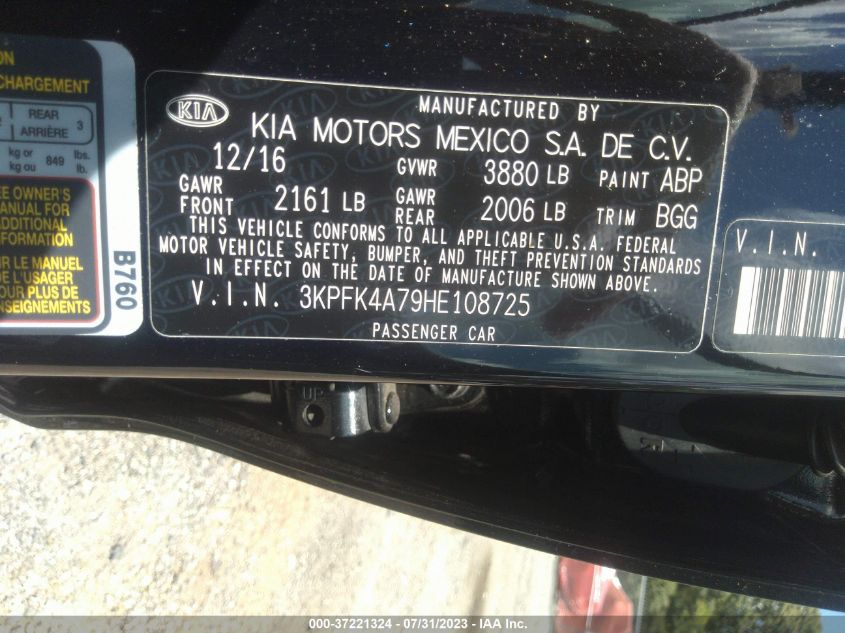 2017 KIA FORTE LX - 3KPFK4A79HE108725