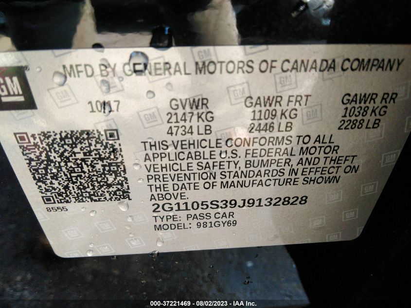 2018 CHEVROLET IMPALA LT - 2G1105S39J9132828