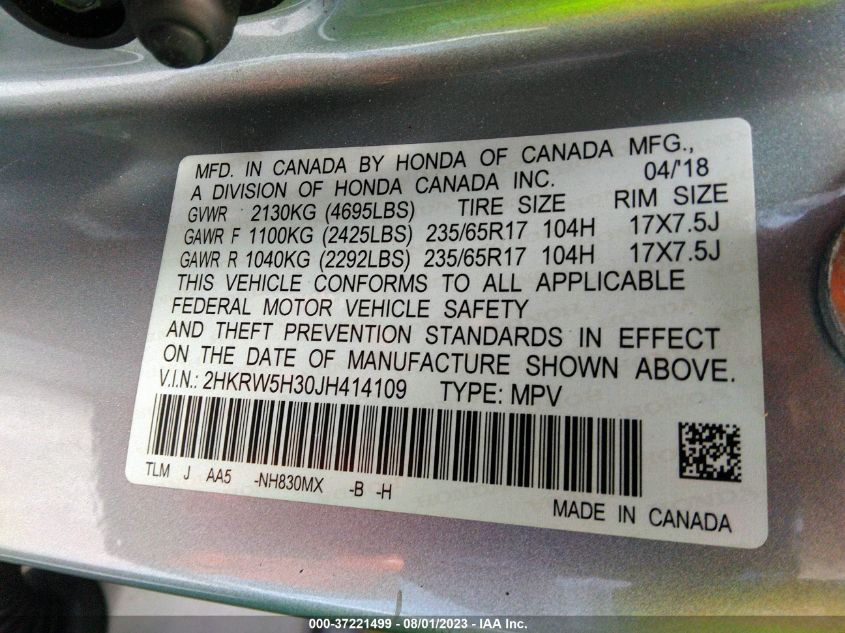 2018 HONDA CR-V LX - 2HKRW5H30JH414109