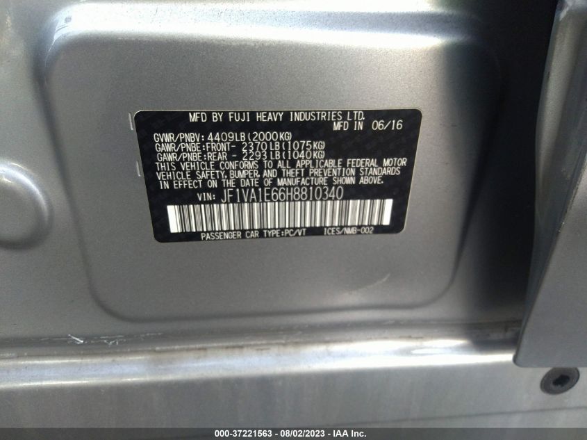 2017 SUBARU WRX PREMIUM - JF1VA1E66H8810340