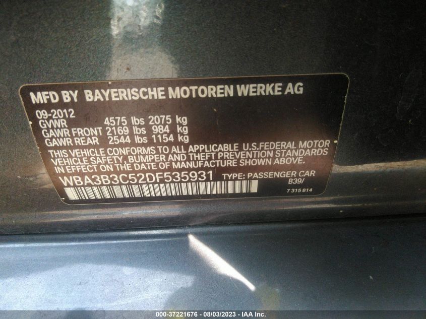 2013 BMW 3 SERIES 328I XDRIVE - WBA3B3C52DF535931