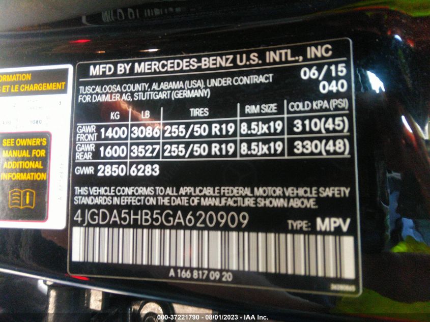 2016 MERCEDES-BENZ GLE GLE 350 - 4JGDA5HB5GA620909