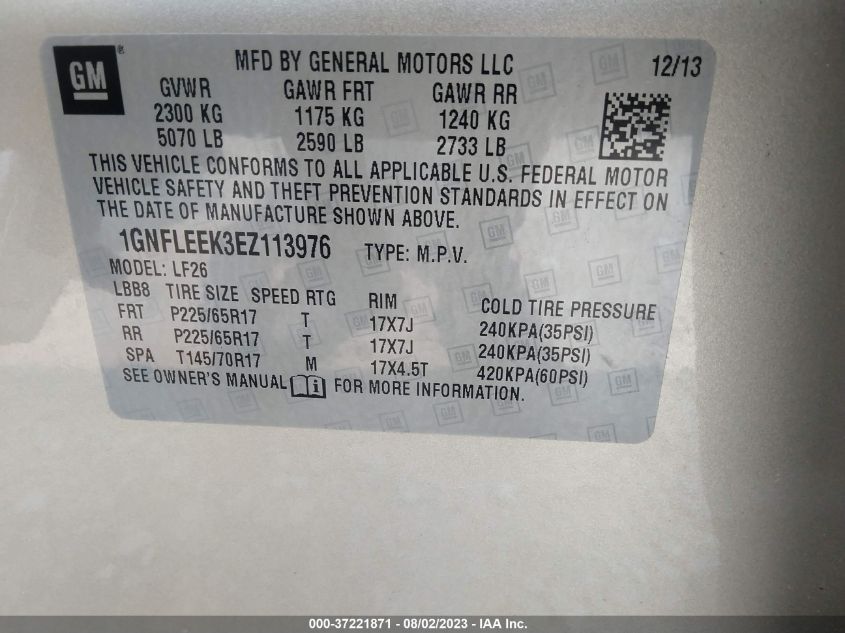 2014 CHEVROLET EQUINOX LS - 1GNFLEEK3EZ113976