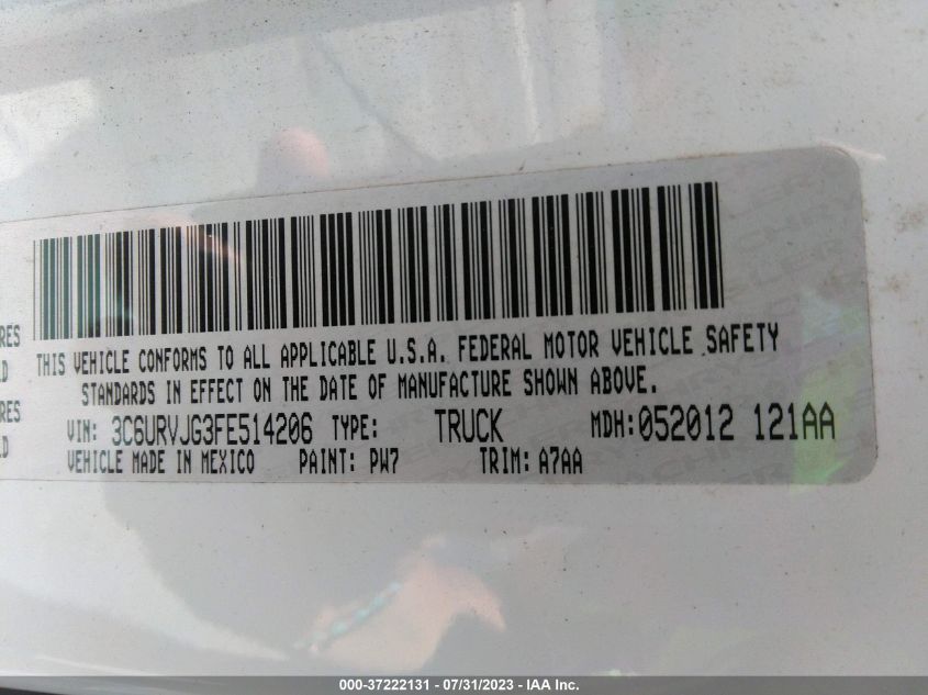 2015 RAM PROMASTER - 3C6URVJG3FE514206