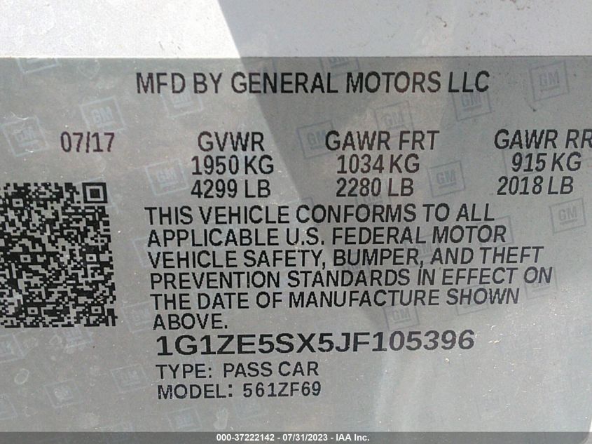 2018 CHEVROLET MALIBU PREMIER - 1G1ZE5SX5JF105396
