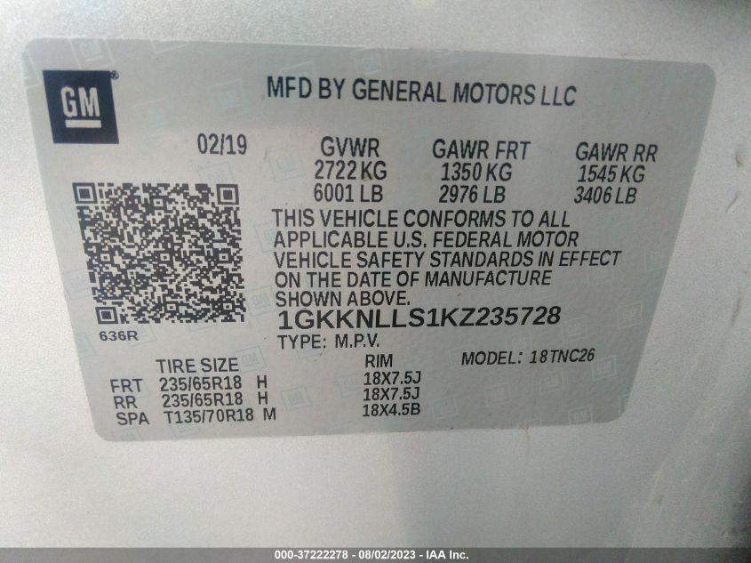 1GKKNLLS1KZ235728 GMC Acadia SLE 9