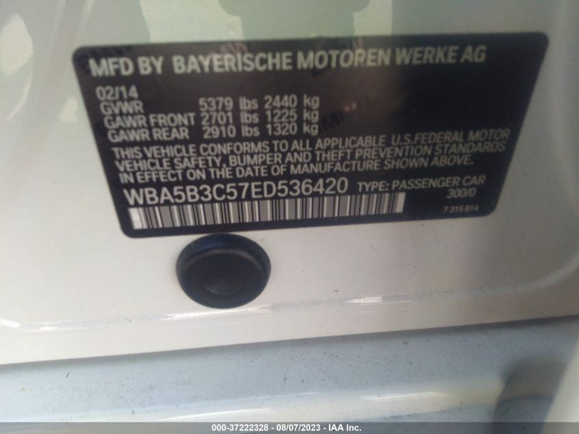 2014 BMW 535I XDRIVE WBA5B3C57ED536420