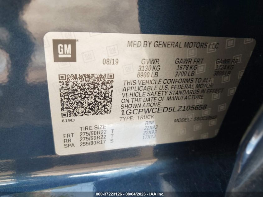 2020 CHEVROLET SILVERADO 1500 LT - 1GCPWCED5LZ105658