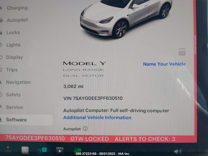 2023 TESLA MODEL Y LONG RANGE - 7SAYGDEE3PF630510