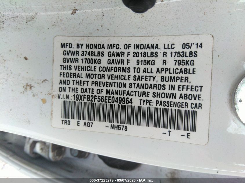 2014 HONDA CIVIC SEDAN LX - 19XFB2F56EE049964