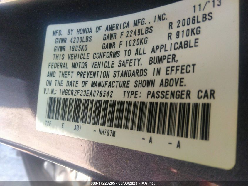 2014 HONDA ACCORD SEDAN LX - 1HGCR2F33EA076542