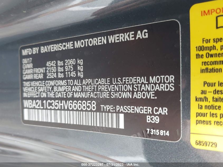 2017 BMW 2 SERIES M240I - WBA2L1C35HV666858