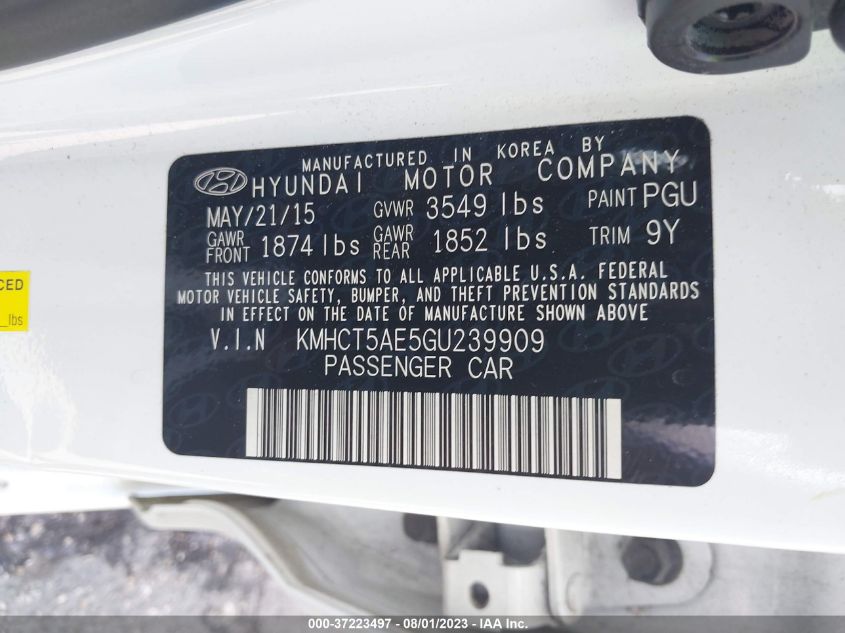 2016 HYUNDAI ACCENT SE - KMHCT5AE5GU239909