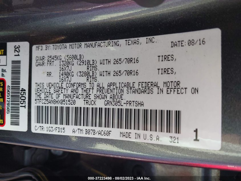 2017 TOYOTA TACOMA SR5/TRD SPORT - 5TFCZ5AN8HX051520