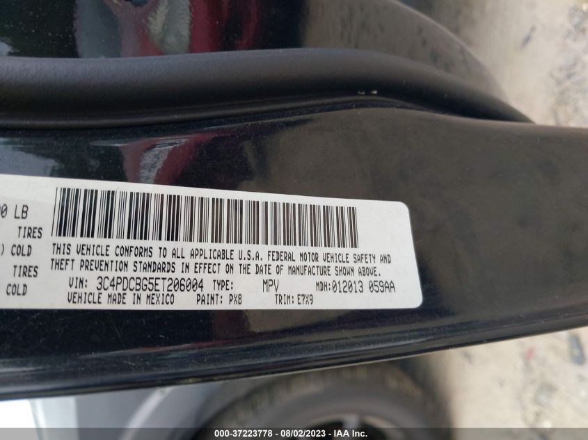 2014 DODGE JOURNEY SXT - 3C4PDCBG5ET206004