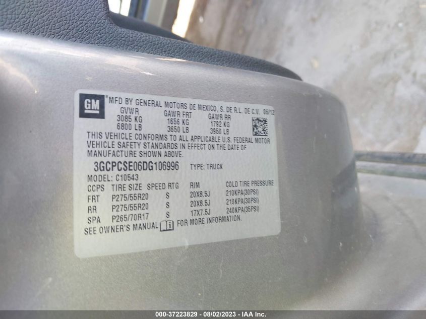 2013 CHEVROLET SILVERADO 1500 LT - 3GCPCSE06DG106996