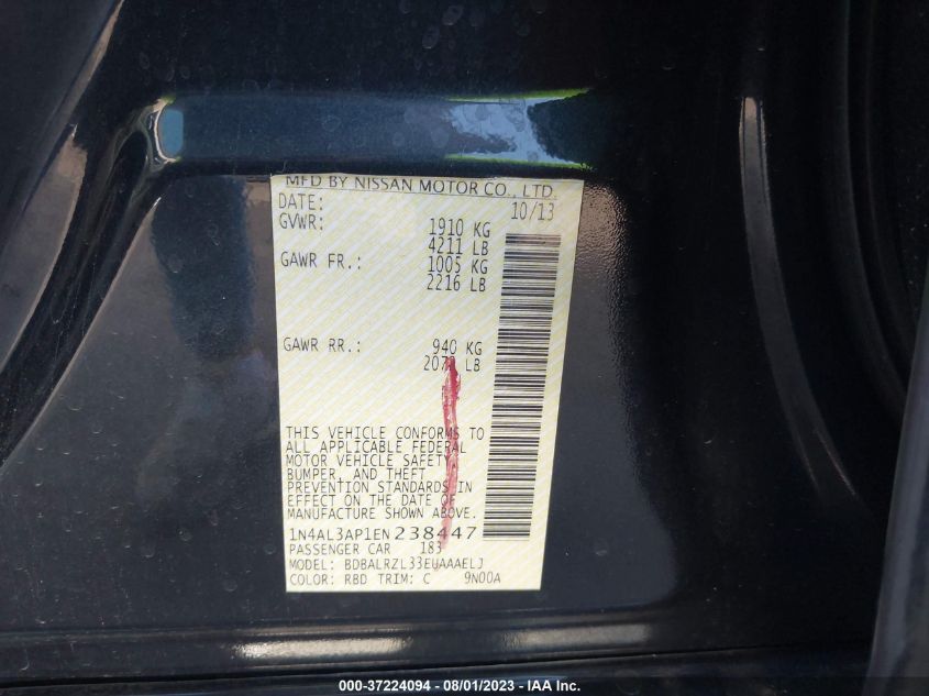 2014 NISSAN ALTIMA 2.5 S - 1N4AL3AP1EN238447