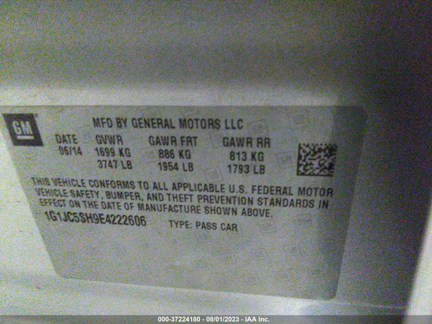 2014 CHEVROLET SONIC LT - 1G1JC5SH9E4222606