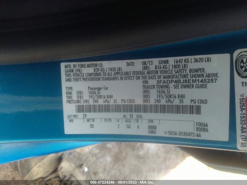2014 FORD FIESTA SE - 3FADP4BJ8EM145257