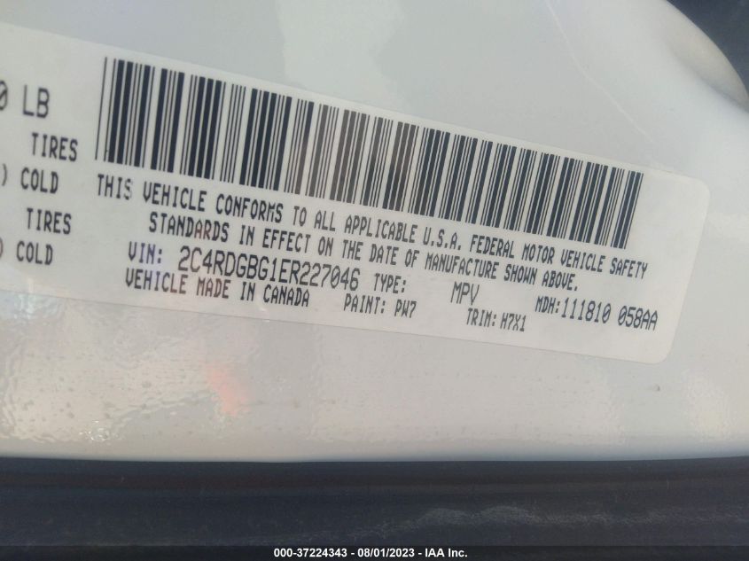 2014 DODGE GRAND CARAVAN SE - 2C4RDGBG1ER227046