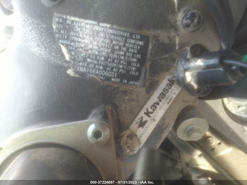 2006 KAWASAKI ZX1400 A JKBZXNA166A006031