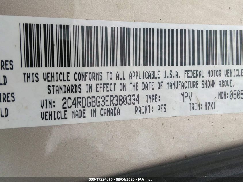 2014 DODGE GRAND CARAVAN SE - 2C4RDGBG3ER380334