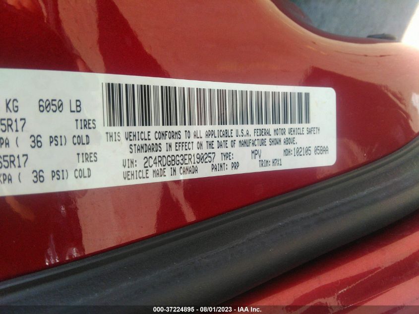 2014 DODGE GRAND CARAVAN SE - 2C4RDGBG3ER190257