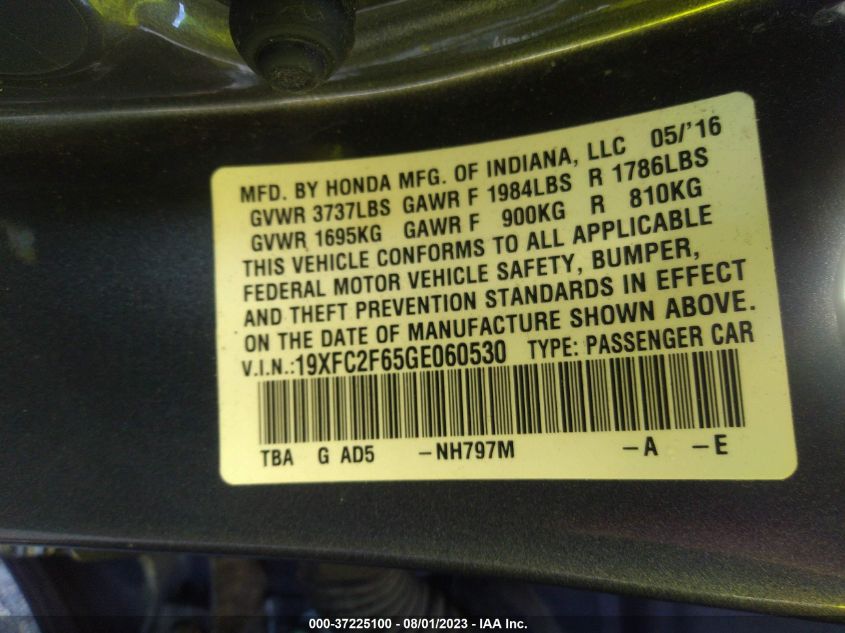 2016 HONDA CIVIC SEDAN LX - 19XFC2F65GE060530