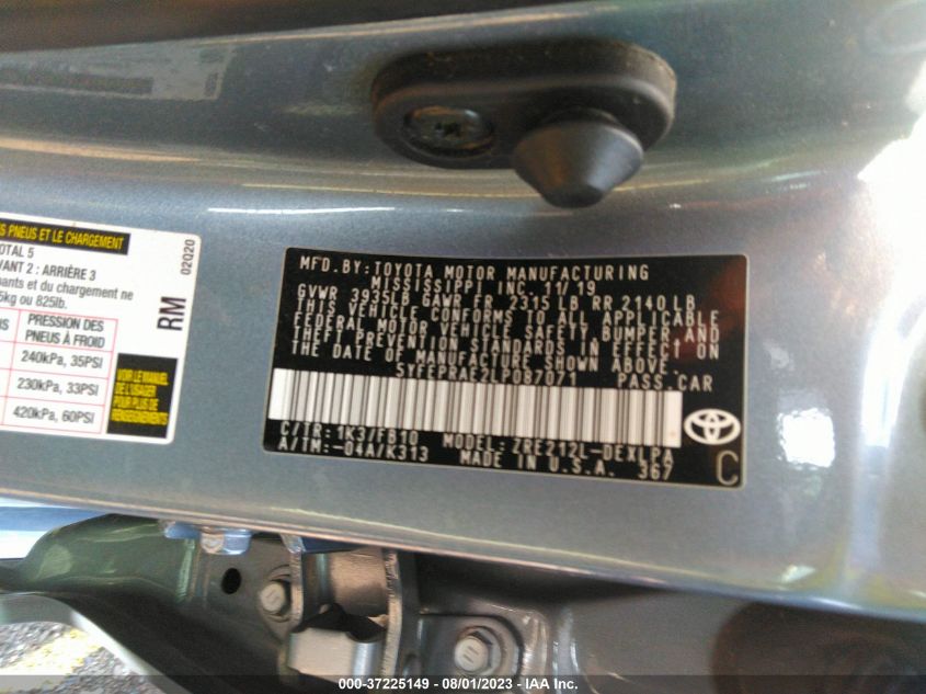2020 TOYOTA COROLLA LE - 5YFEPRAE2LP087071
