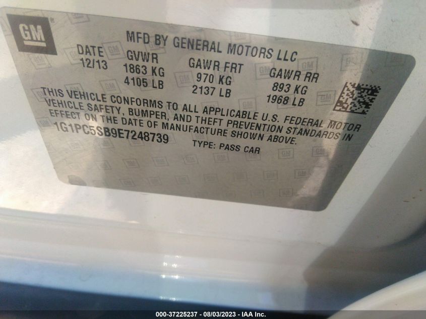 2014 CHEVROLET CRUZE 1LT - 1G1PC5SB9E7248739