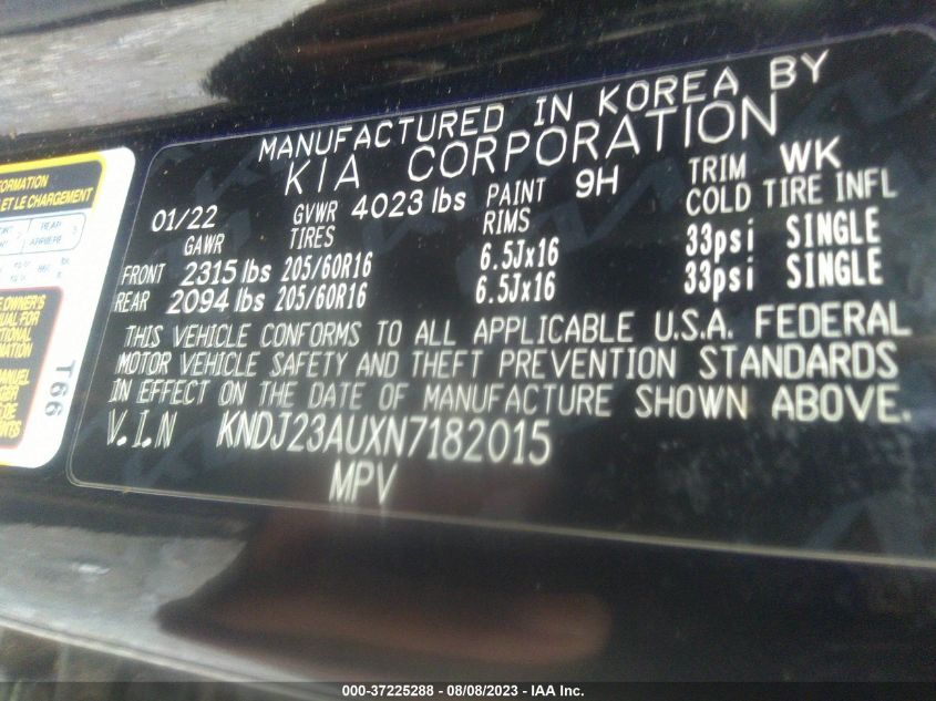 2022 KIA SOUL LX - KNDJ23AUXN7182015