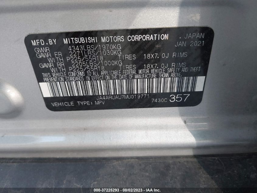 2021 MITSUBISHI OUTLANDER SPORT ES/SE/LE/BE - JA4ARUAU7MU019771