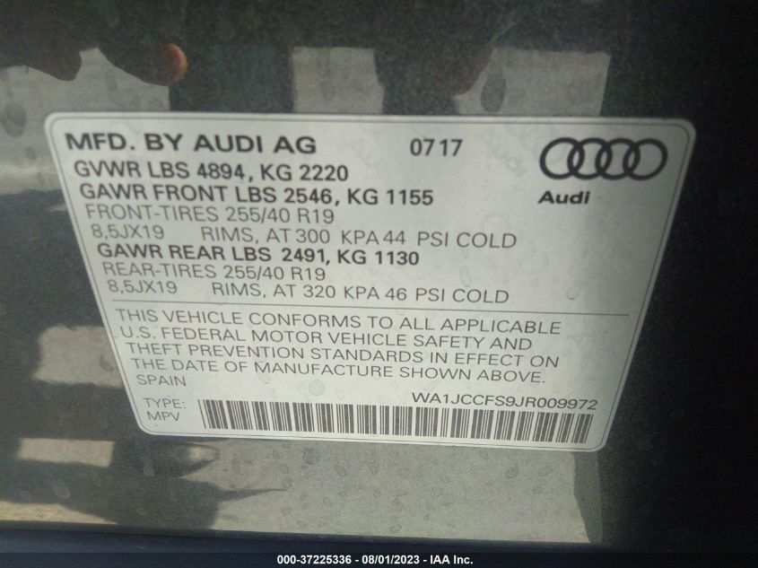 2018 AUDI Q3 PREMIUM PLUS - WA1JCCFS9JR009972