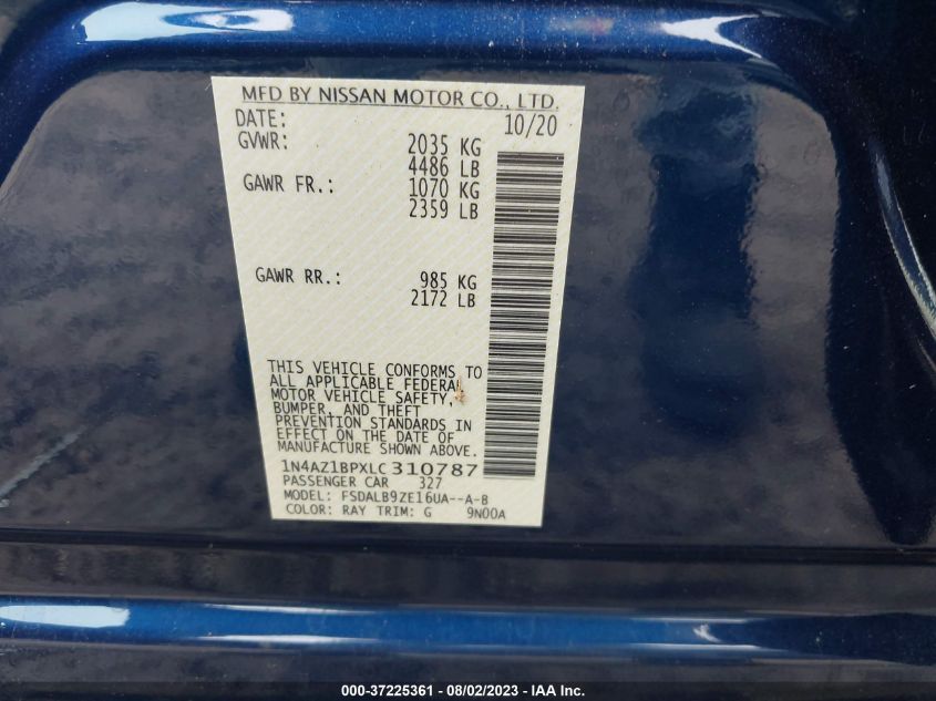 2020 NISSAN LEAF S - 1N4AZ1BPXLC310787